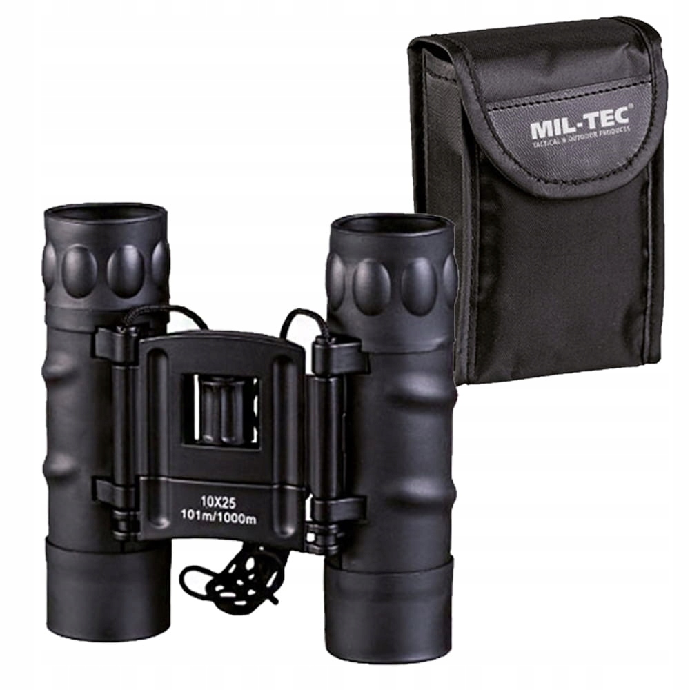 Lornetka Składana Mil-Tec Gen. II 10x25 Czarna Kompaktowa z Etui