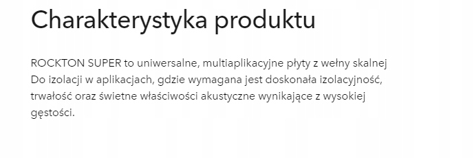 WEŁNA SKALNA ROCKWOOL ROCKTON SUPER 0,035 GR 6 CM Grubość 60 mm