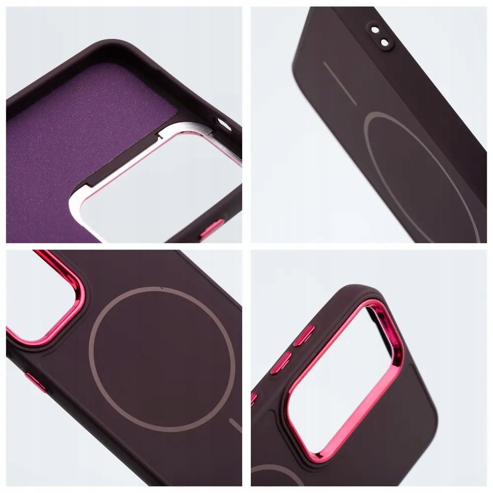 Futerał Frame Mag Cover kompatybilny z MagSafe do Samsung S25 Fe fioletowy