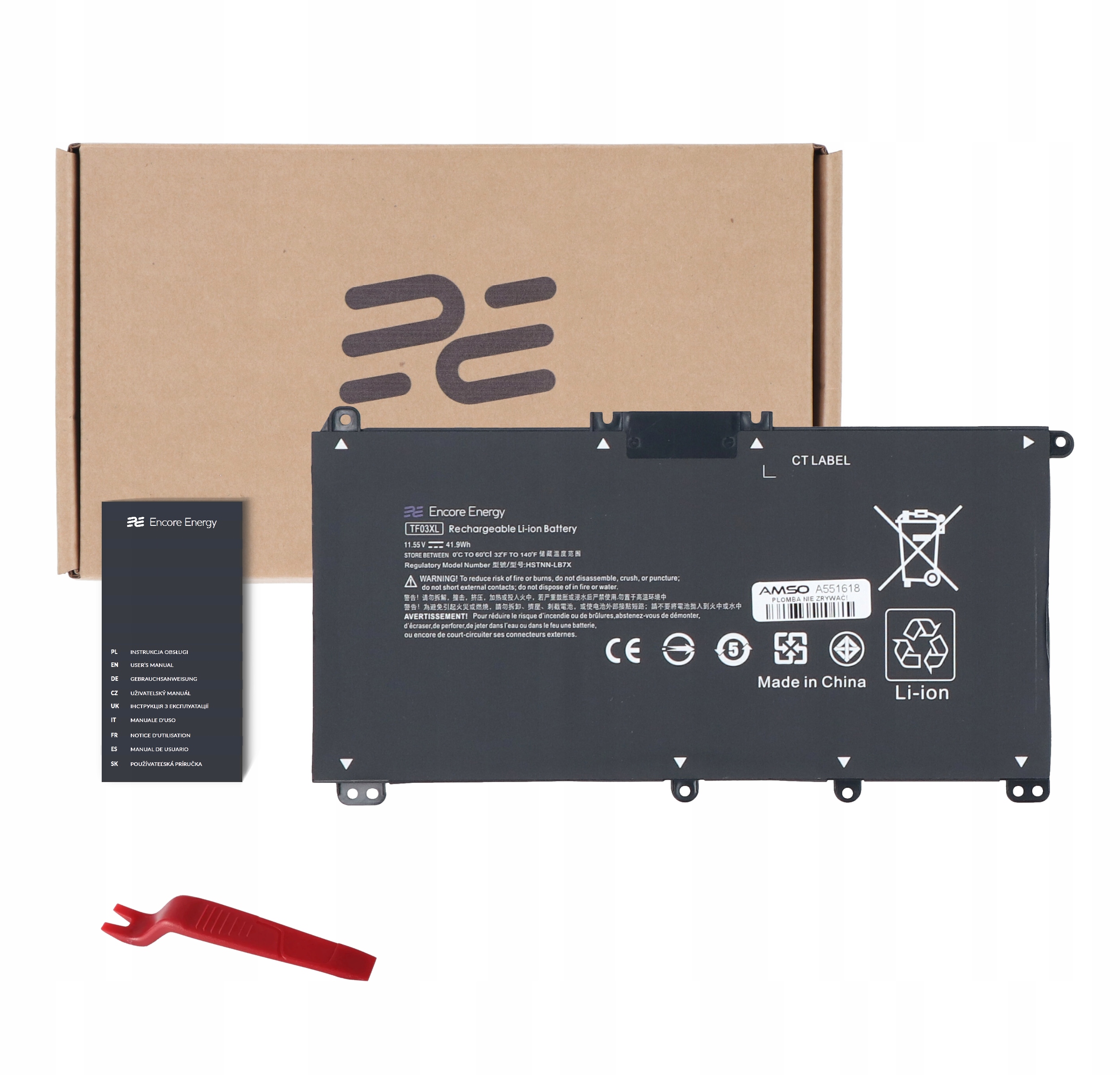 Baterie TF03XL pro Hp Pavilion 14 15 17 3600mAh Encore Energy otvírák