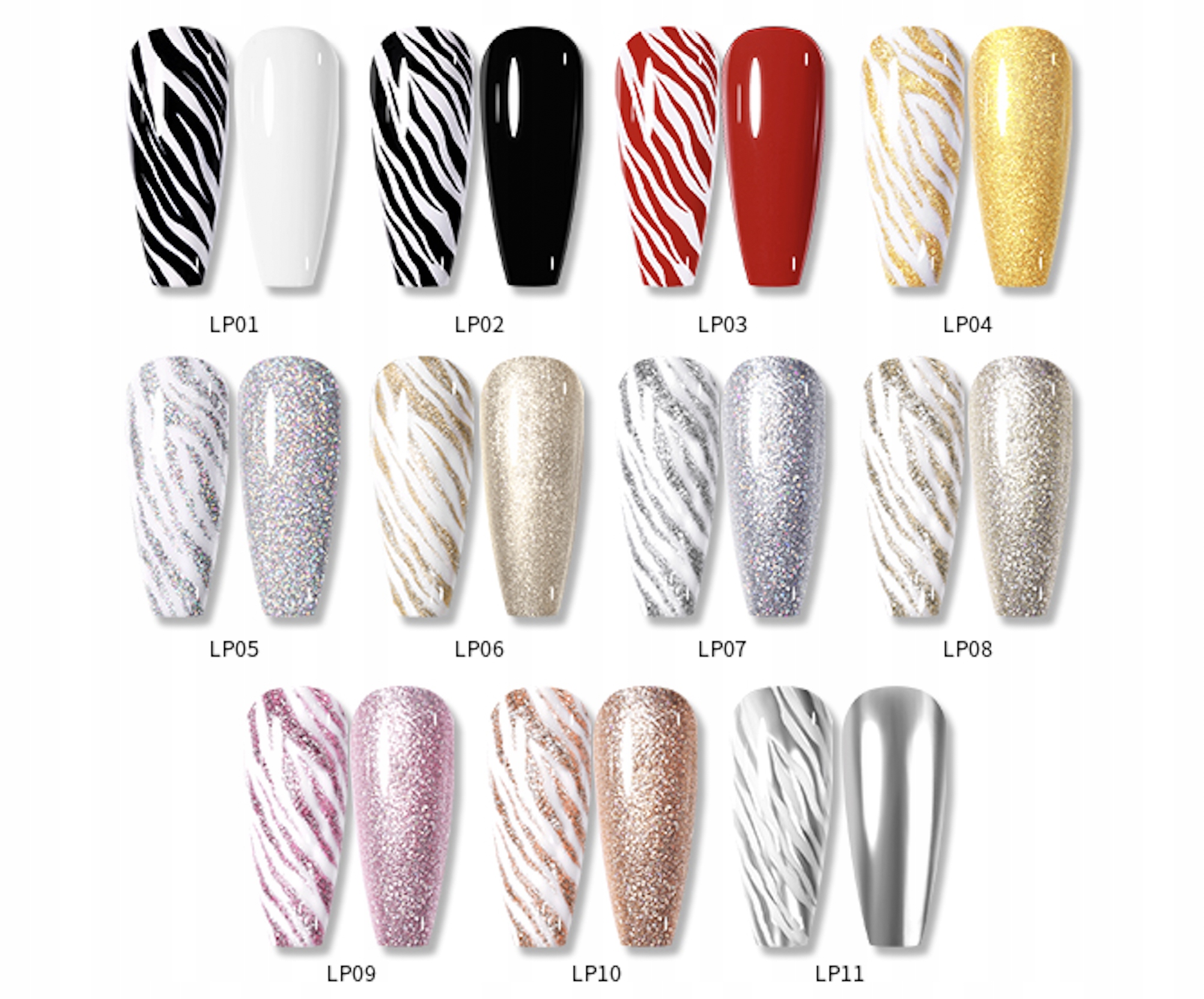 BORN PRETTY - LINER PAINT GEL UV/LED - Żel do Zdobień z Pędzelkiem - LP05 Kolor dominujący srebrny