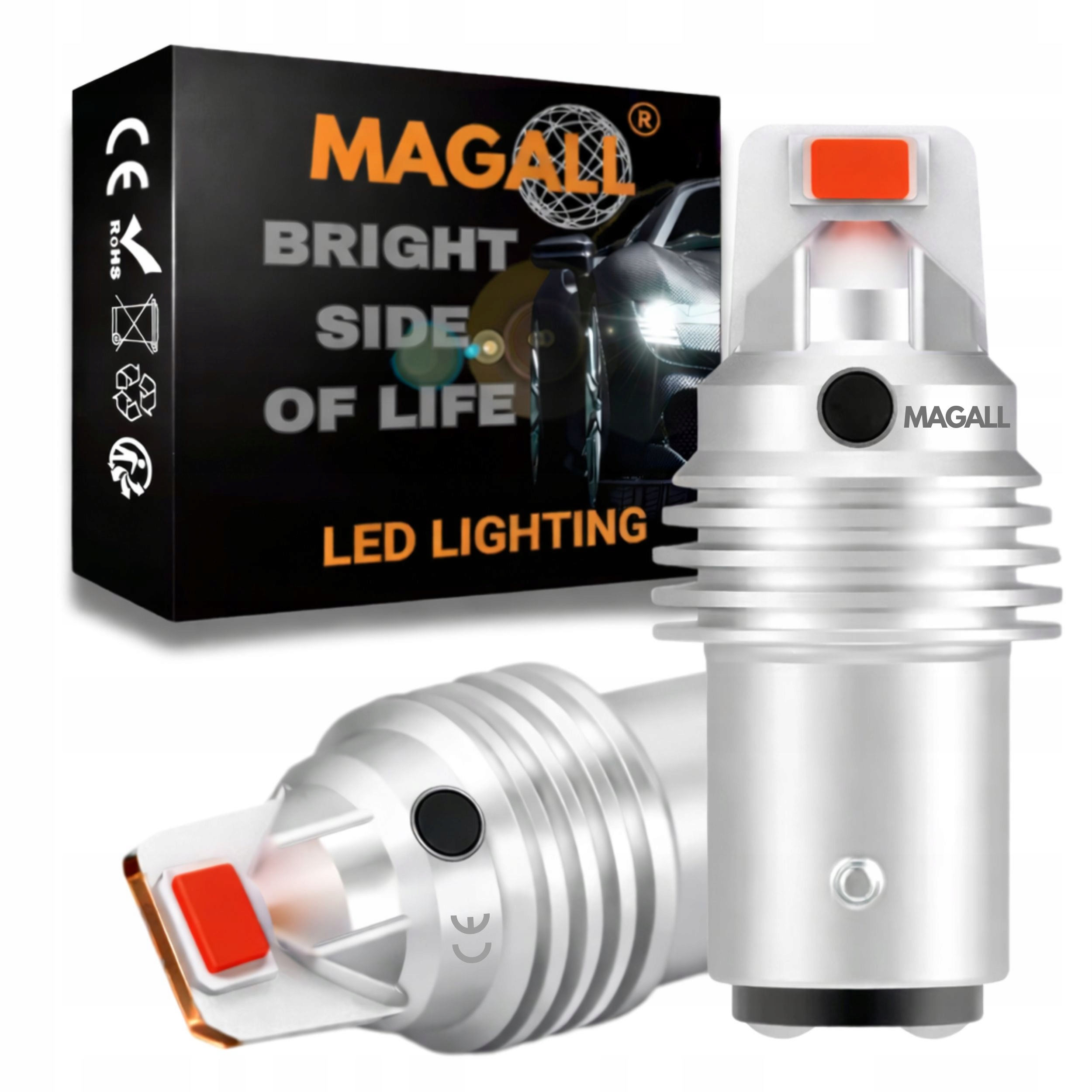 Żarówki Led P21/5W BAY15D 1157 Magall Czerwone Bardzo Mocne 1600LM Stop 12V