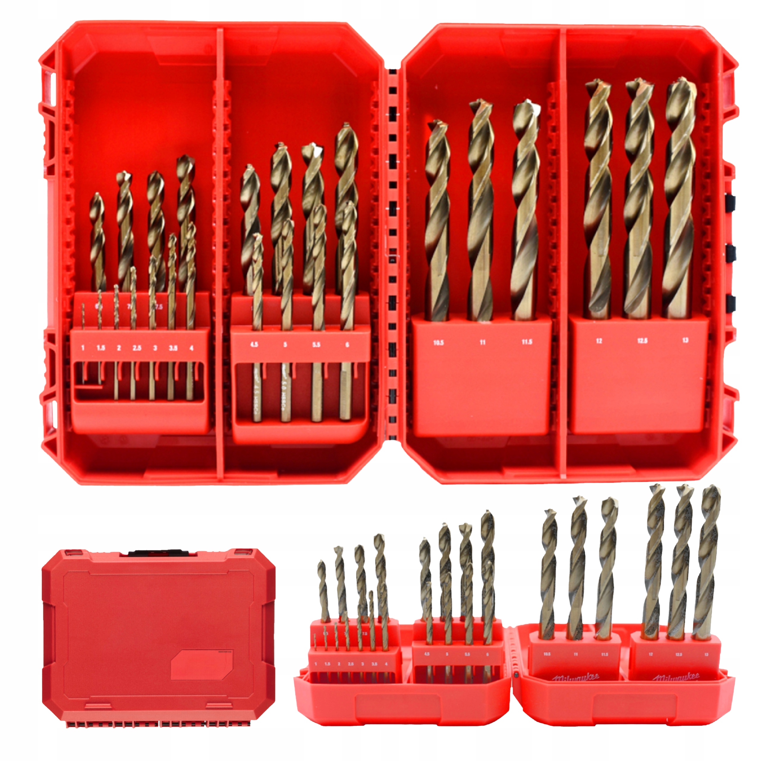 Wiertła Kobaltowe Do Metalu 1-13 MM Hss-g Red Cobalt (25 Szt) Milwaukee