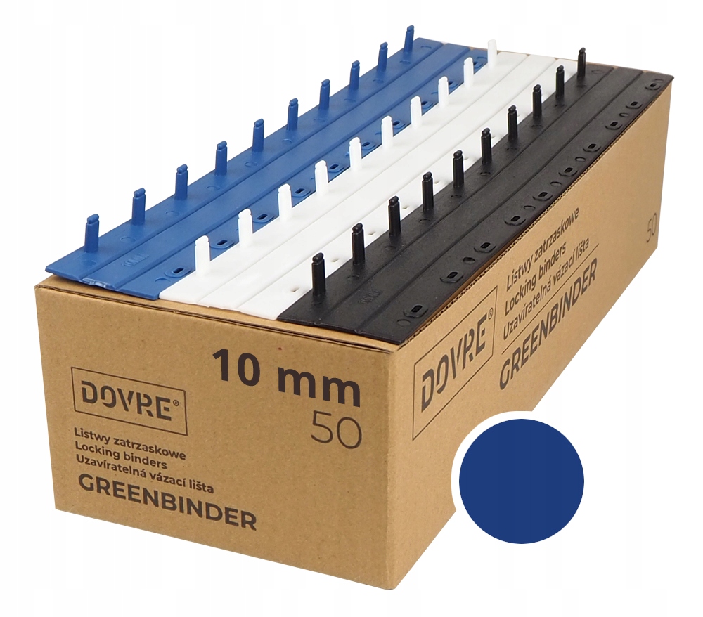 Listwy Zatrzaskowe Grzbiety Zamykane Niebieskie 10 mm, 50 szt.