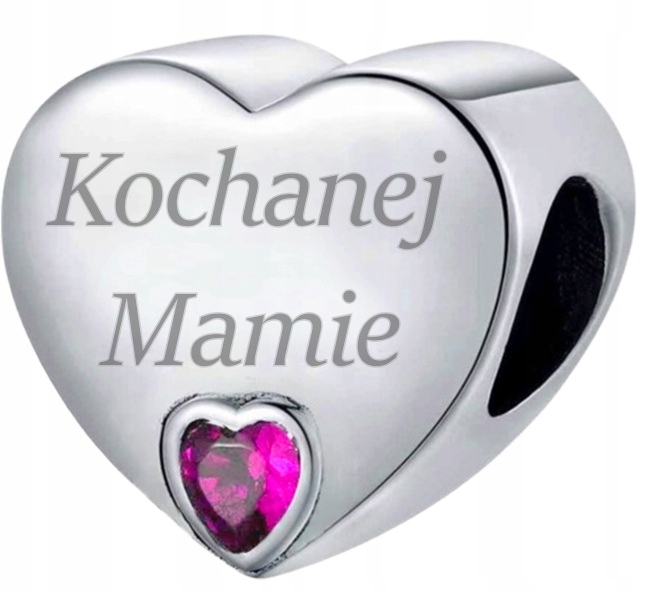 Charms stříbrné srdce Milované Mamince jako dárek přívěsek ryzost Stříbro s925