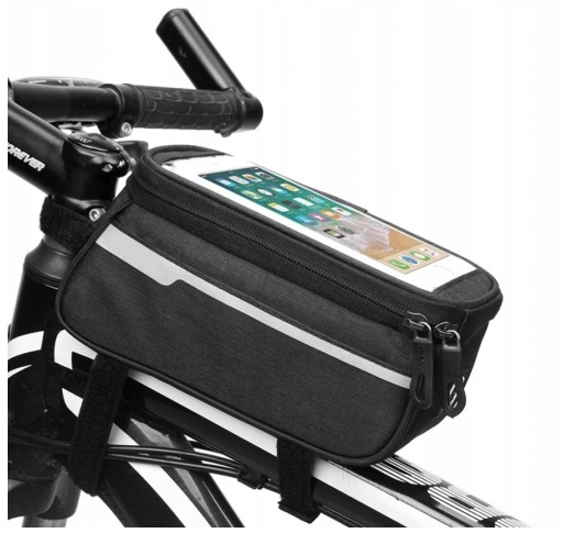 Sakwa Rowerowa przednia torba na ramę roweru uchwyt na telefon 2L