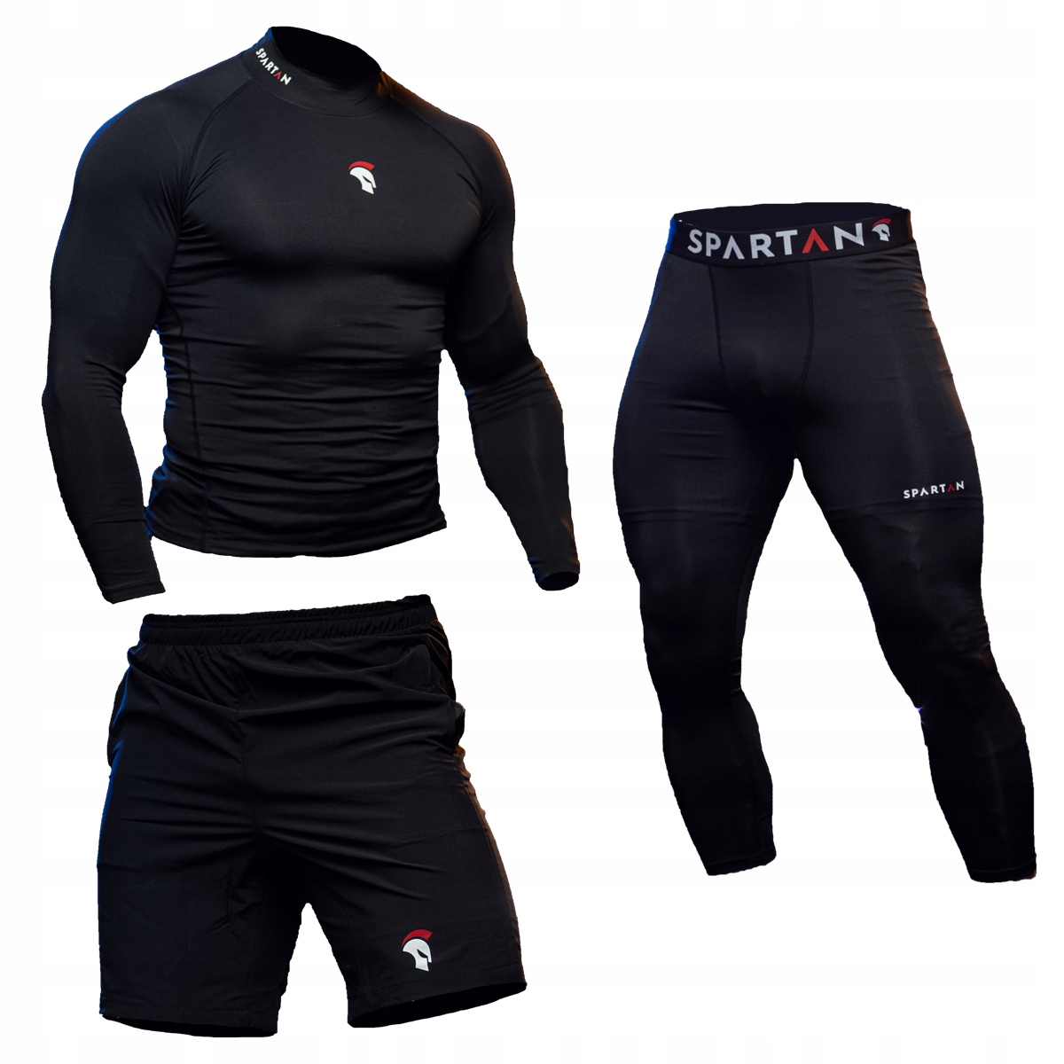 BIELIZNA ODZIEŻ RASHGUARD SPODNIE SZORTY Termoaktywna MĘSKA KOMPLET 3w1 EAN (GTIN) 5906857290319