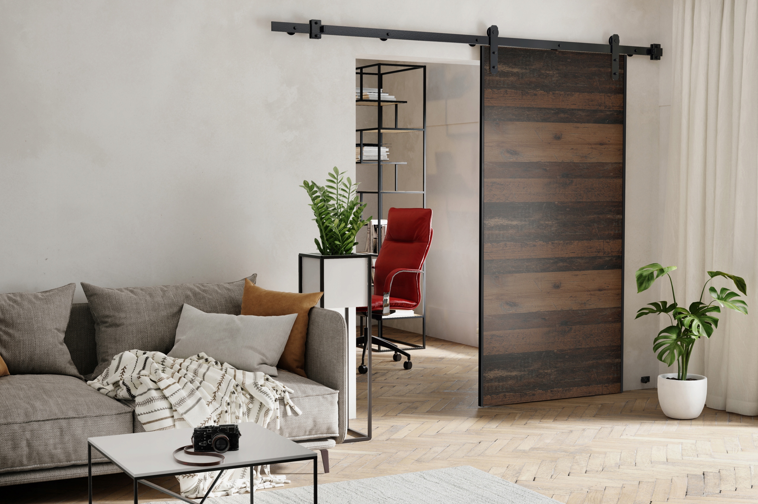Drzwi przesuwne naścienne AURA 60 loft Rodzaj przesuwne