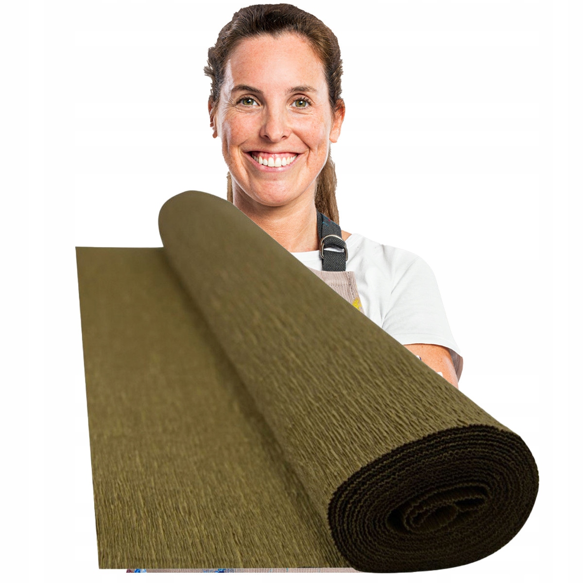 KREPINA BIBUŁA MARSZCZONA 0,5X2M BRĄZOWA MOCNA Marka inna