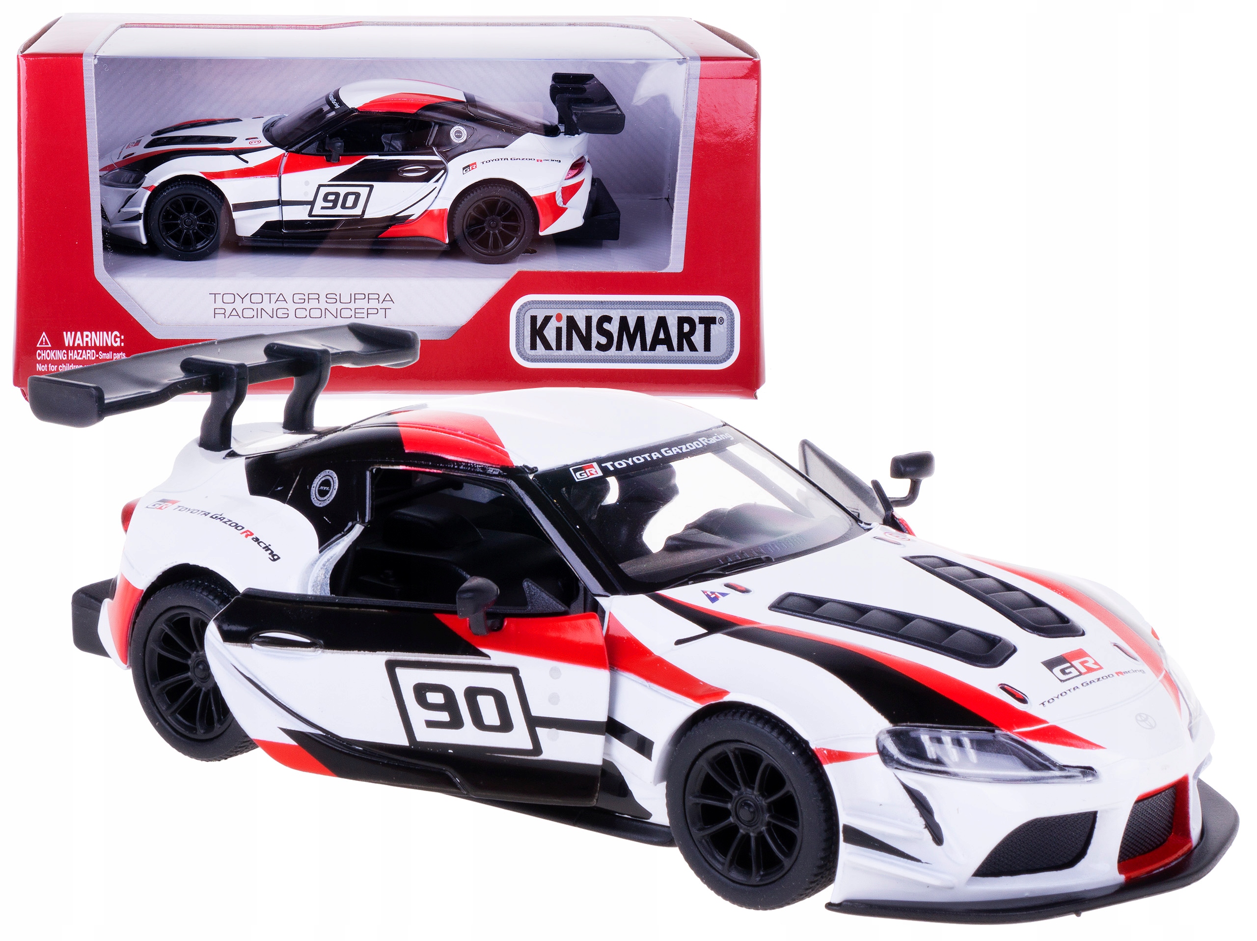 

Toyota Supra Gr Racing 1:36 Kinsmart Metal Box Bia