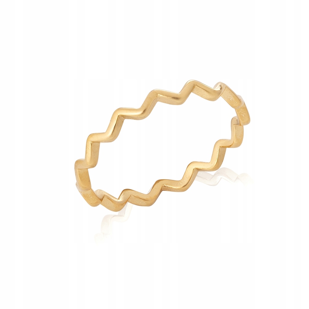 Pierścionek pozłacany Ania Kruk złoty zygzak srebro 925