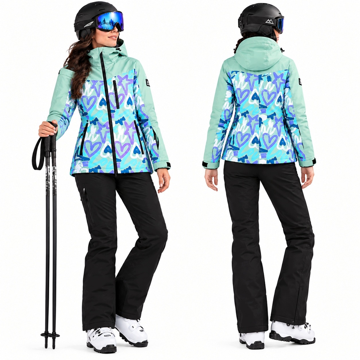 Kombinezon Narciarski Snowboardowy Damski Kurtka Spodnie Membrana roz.M