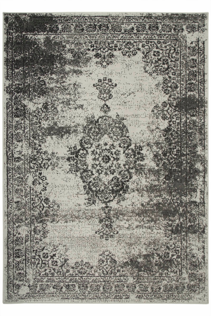 

160x225 cm Szary Modny Dywan Ornament Przecierany