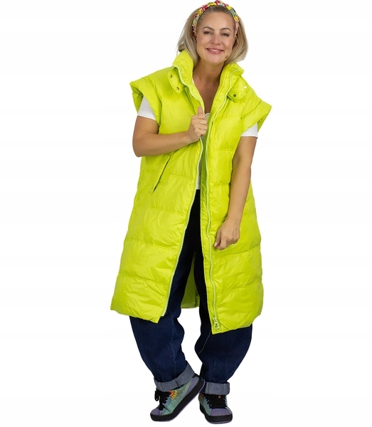 Dlouhý dámský vesta přechodový péřový Agrafka unisize