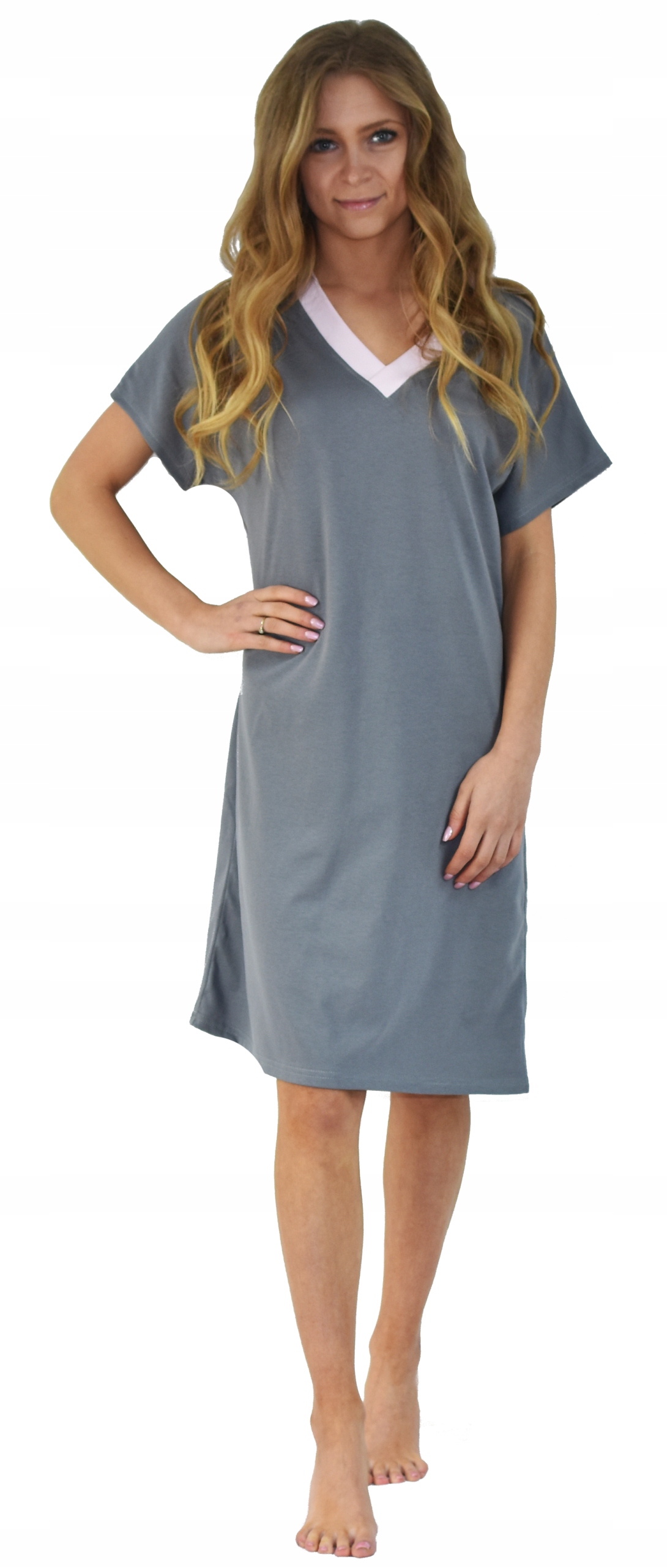 Koszula Nocna Damska Przewiewna w serek luźna XXL Marka born2rest