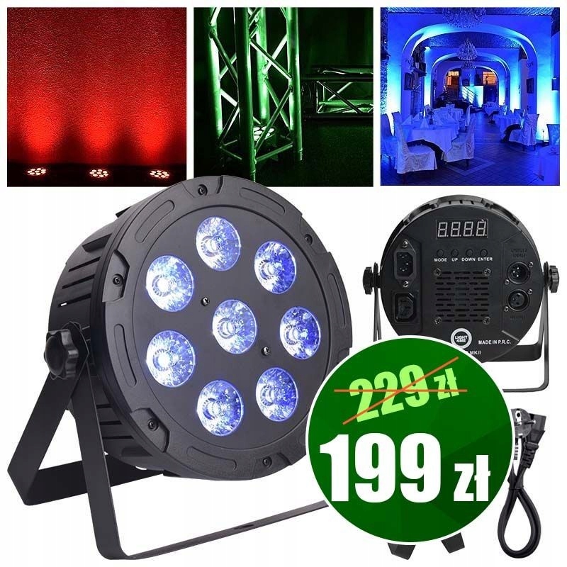 LIGHT4ME QUAD PAR 8x10W MKII RGBW LED slim płaski