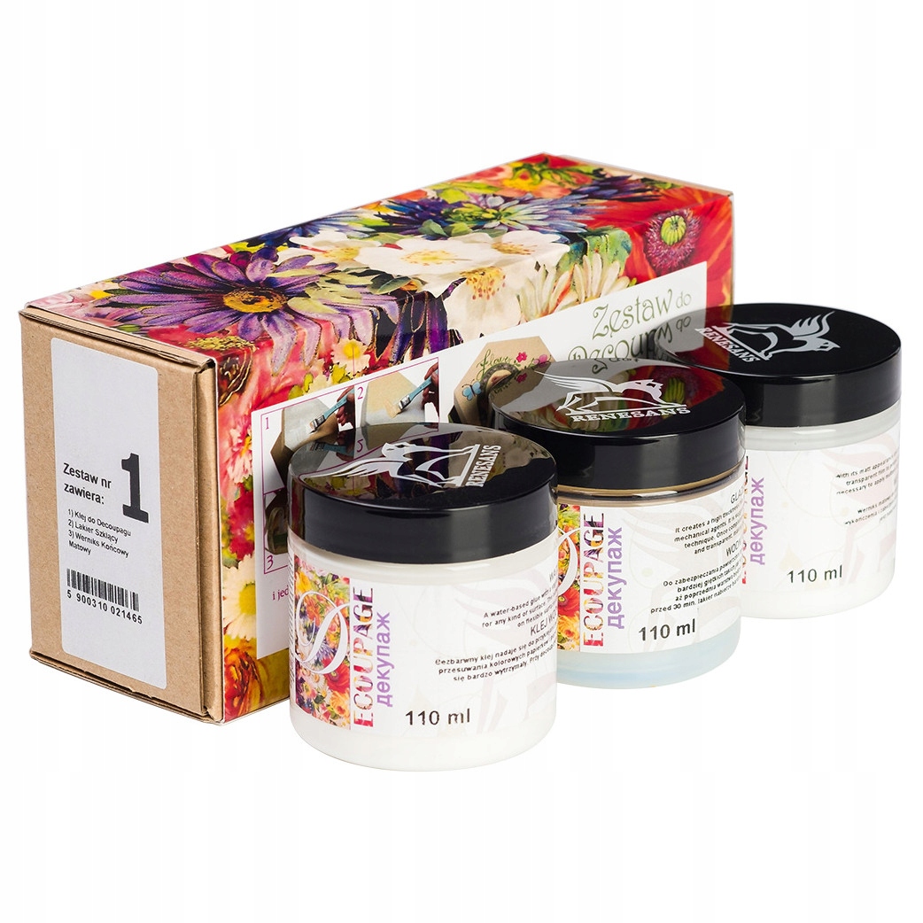 Sada na decoupage s lepidlem a verniky Renesans 3 x 110 ml