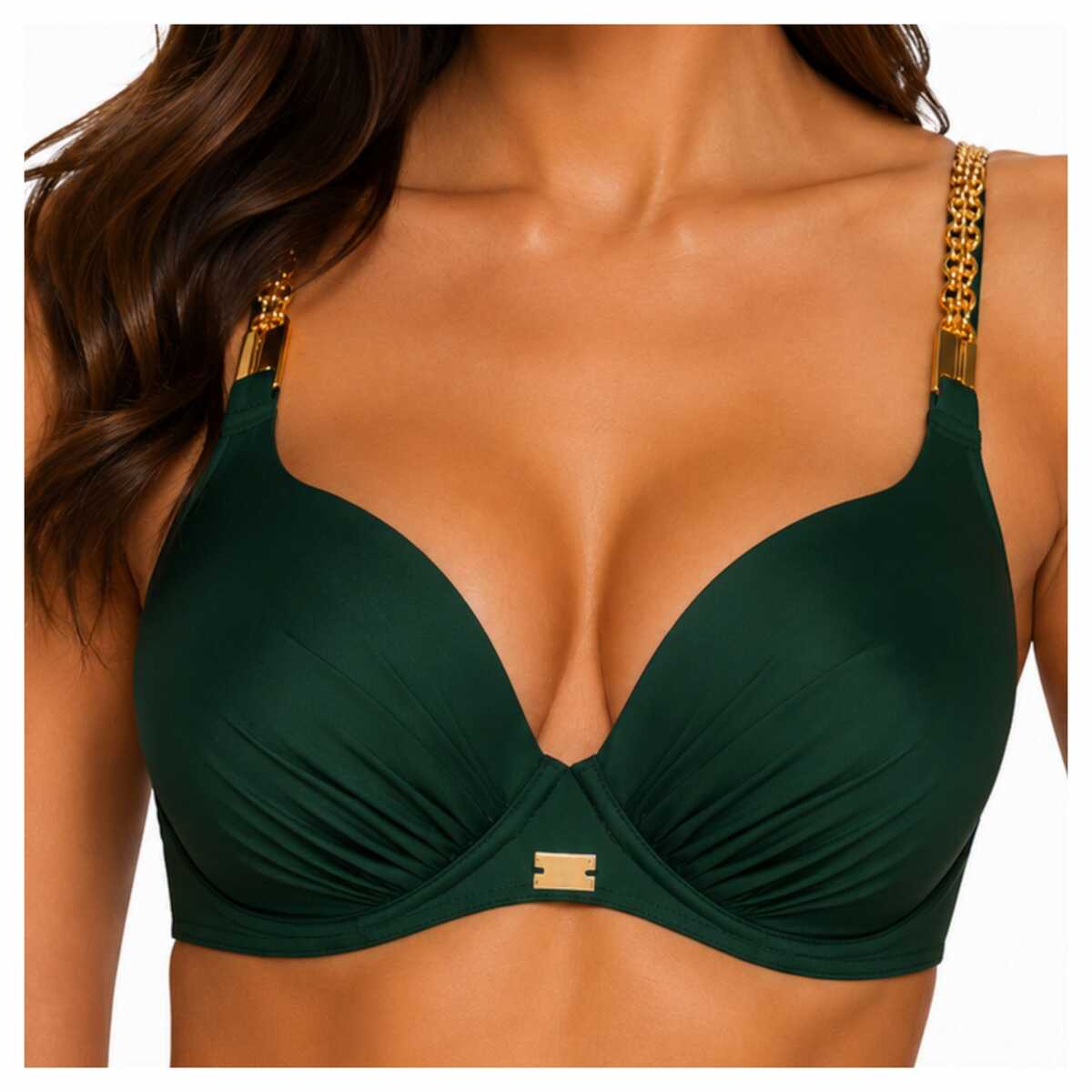 Self Plavková podprsenka vyztužená podprsenka Luxelle3-BRA 7g zelená 85G