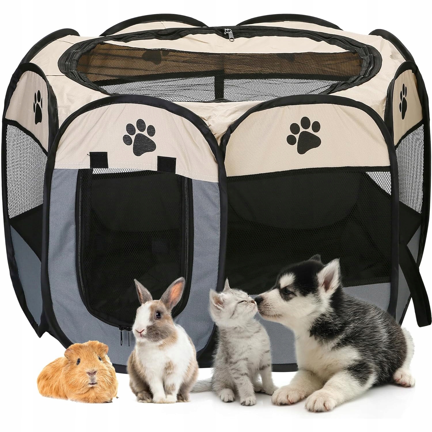 Levně Kotec Velká Přenosná Skládací Pro Kočky Zvířata Pelíšek Odolný Vůči Vlhkosti