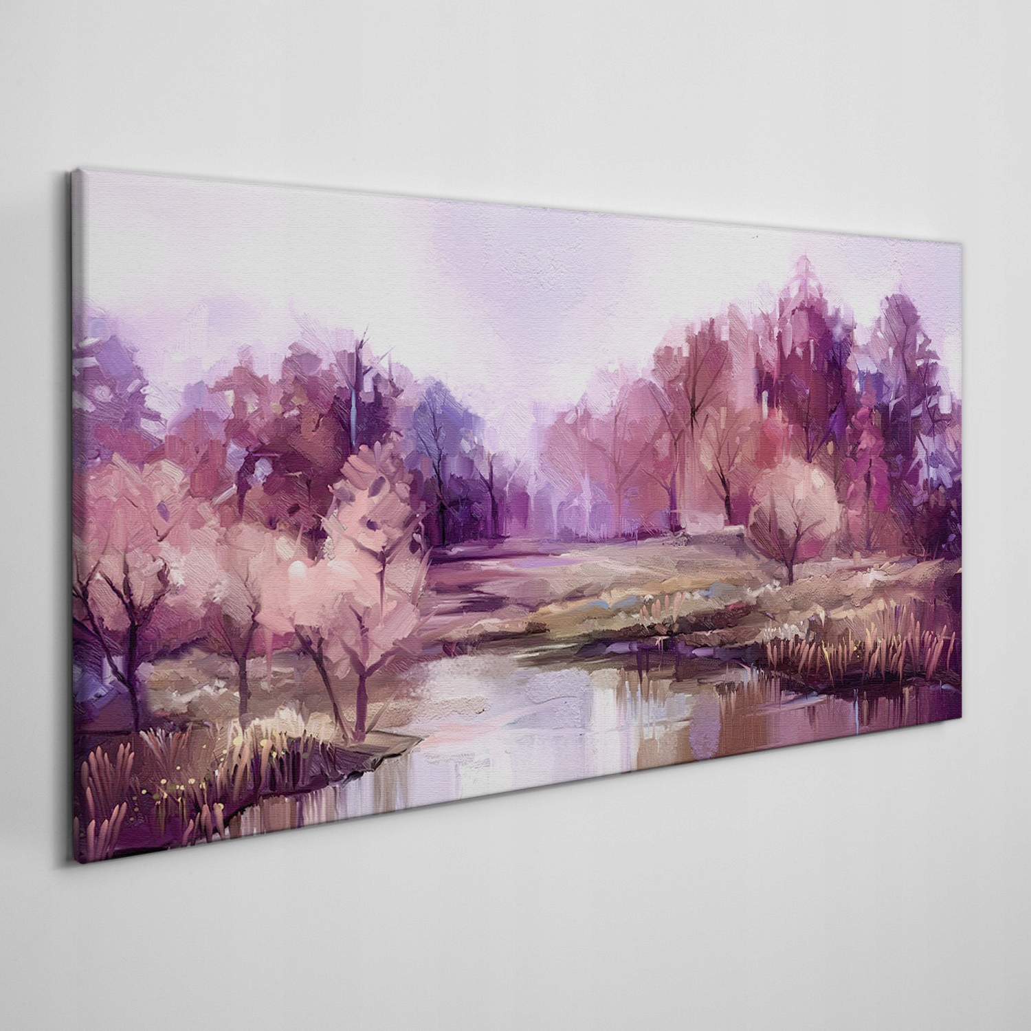 

Obraz ścienny na ramie płótnoLas woda 140x70 cm
