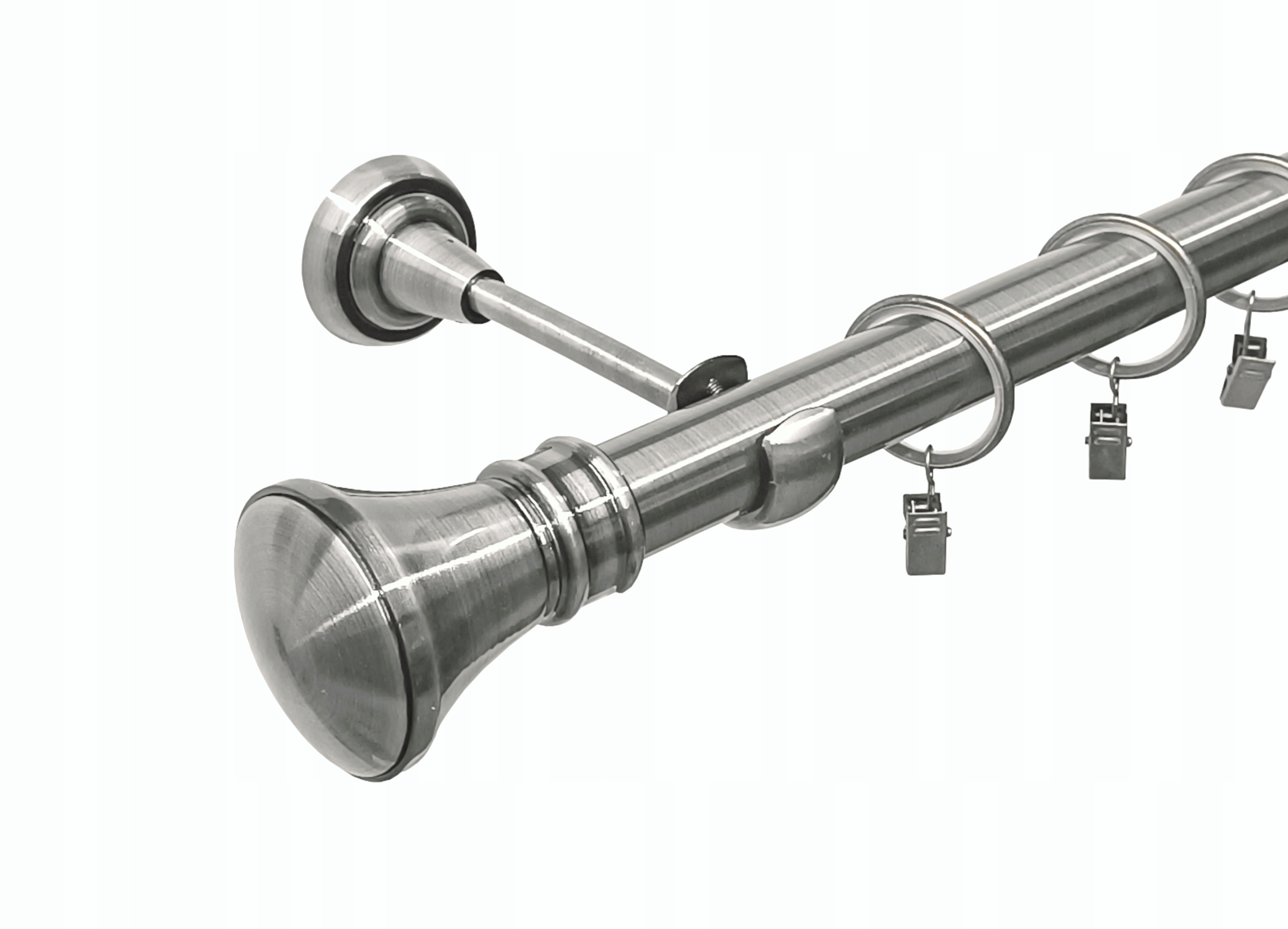 Jednoduchá Garnýž Kovový 25 mm Stříbrný Nikl 180 cm MIX hrotů