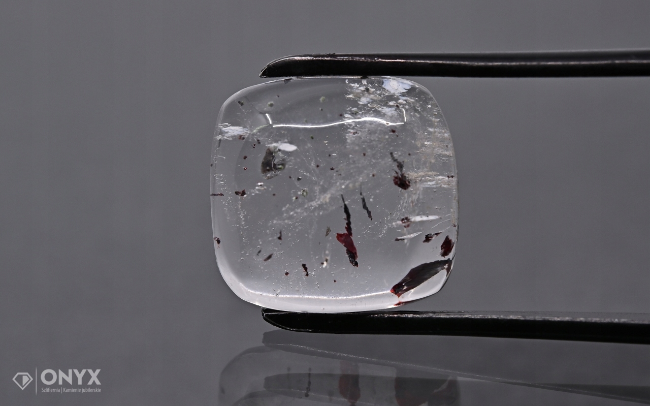 Jahodový křemen kabošon cushion 15x14,5 mm