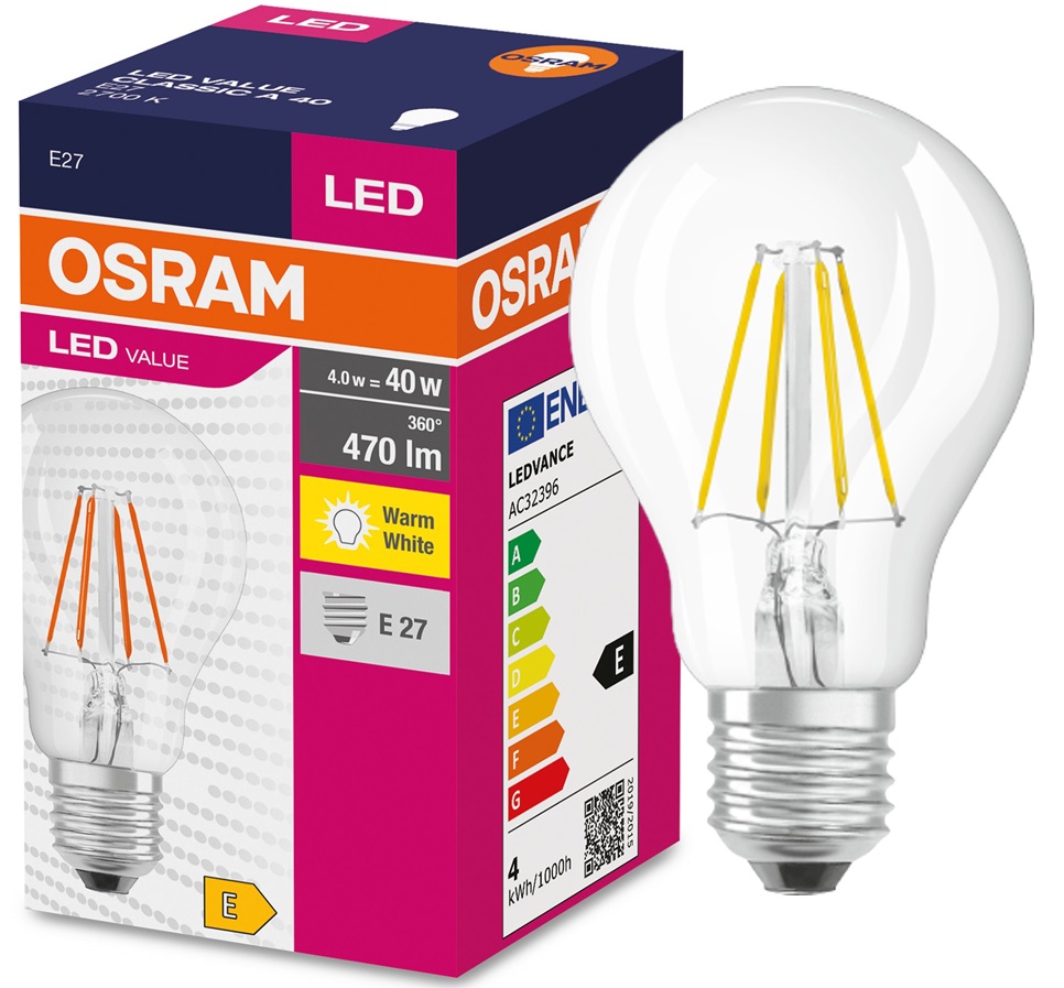 

Osram żarówka Led Value 4W 40W E27 2700K