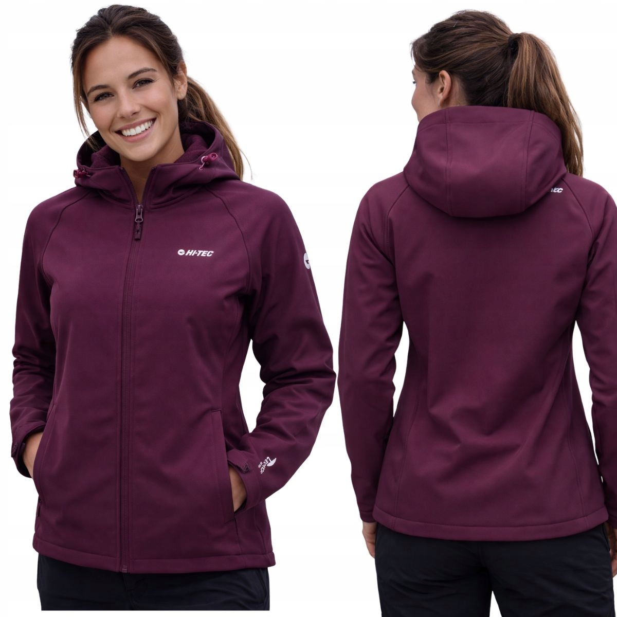 Kurtka Hi-tec Damska Softshell z kapturem Polar Membrana 10000 Fioletowa M