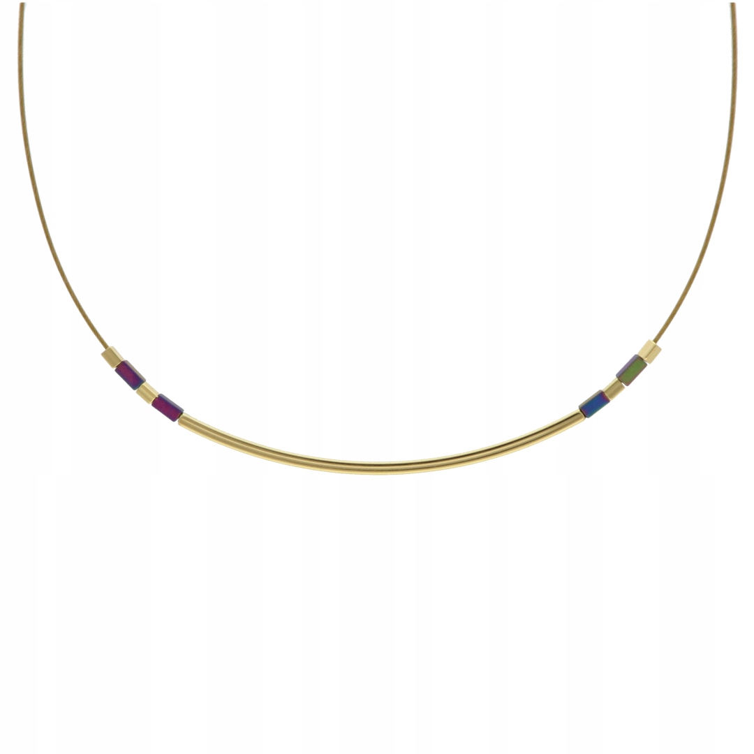 Náhrdelník s barevným hematitem stříbro, pozlacený
