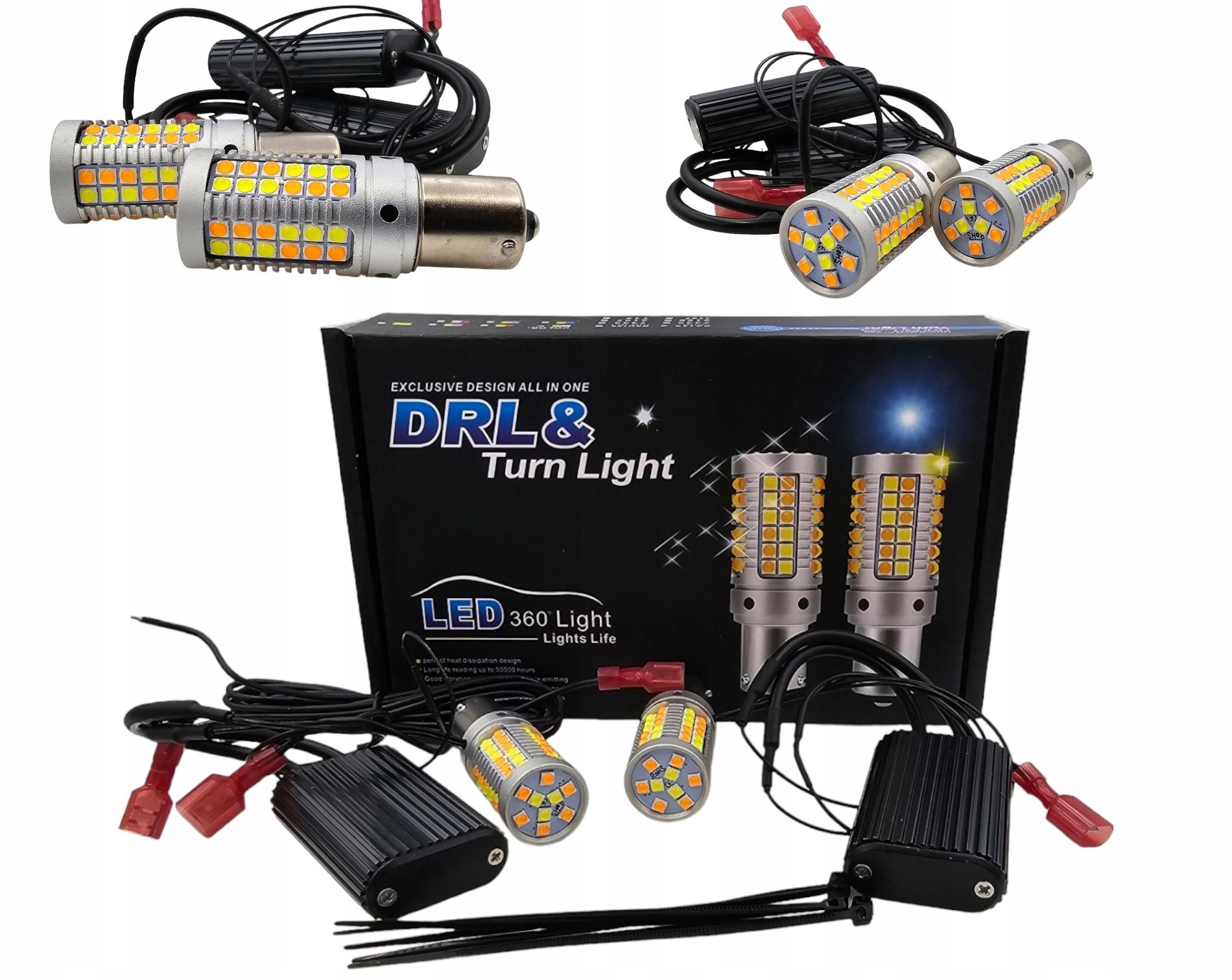 Led Drl Směrovky Denní Světla 2v1 BAU15S PY21W Ultra Silné