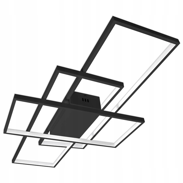 Stropná Lampa Stropné Svietidlo Led Luster 126W Čierna Diaľkový Ovládač Pamäť Farby Alu