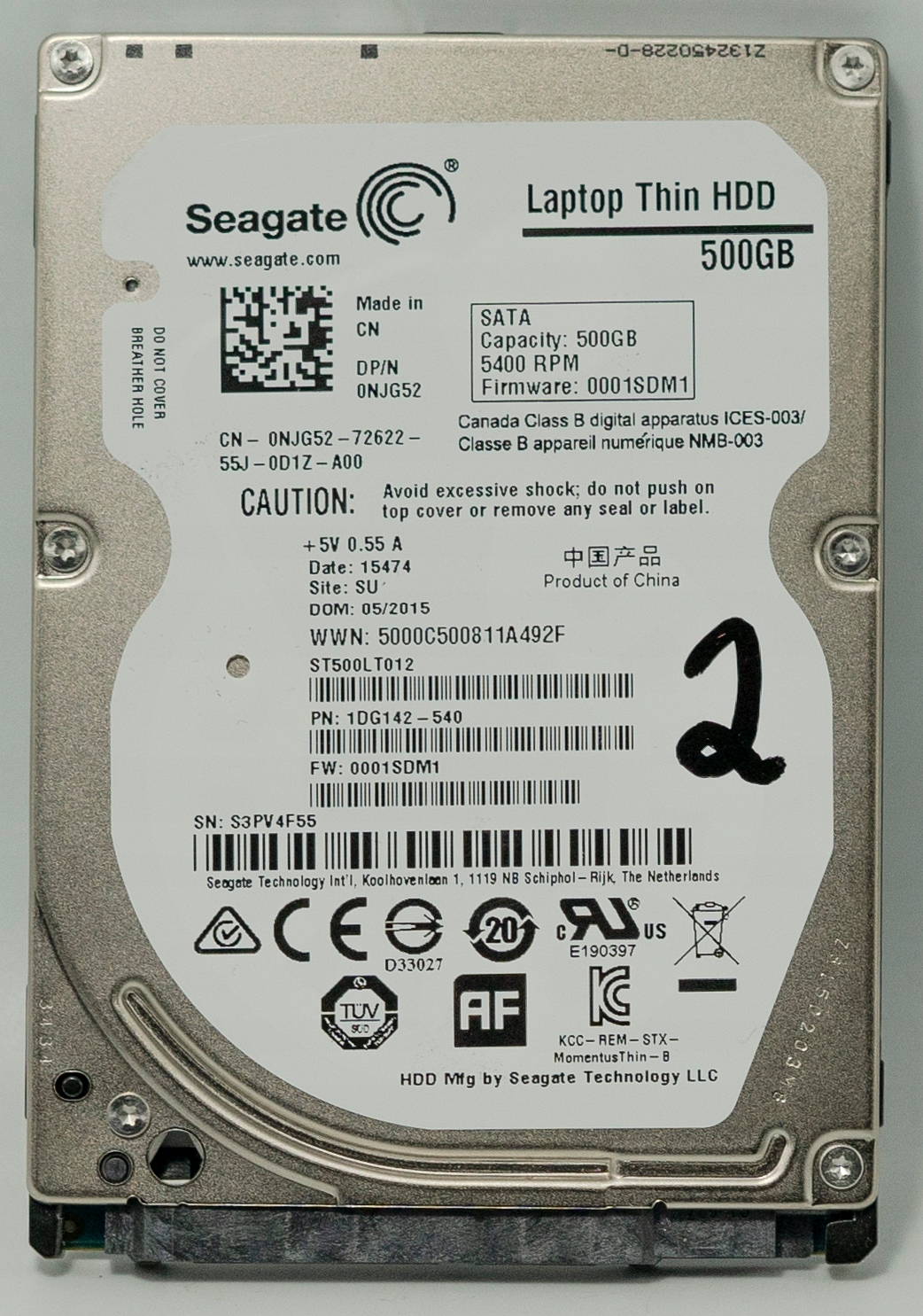 Dysk HDD Seagate 2,5'' SATA 500GB 0001SDM1 (2)