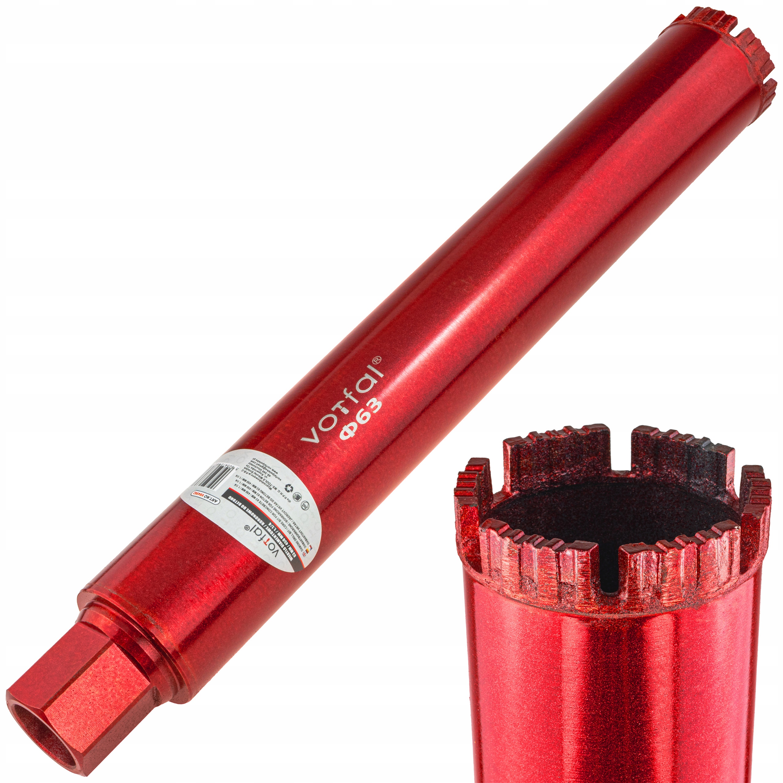 WIERTŁO KORONOWE DIAMENTOWE DO BETONU 63M x 450mm WIERTNICA OTWORNICA 1.1/4