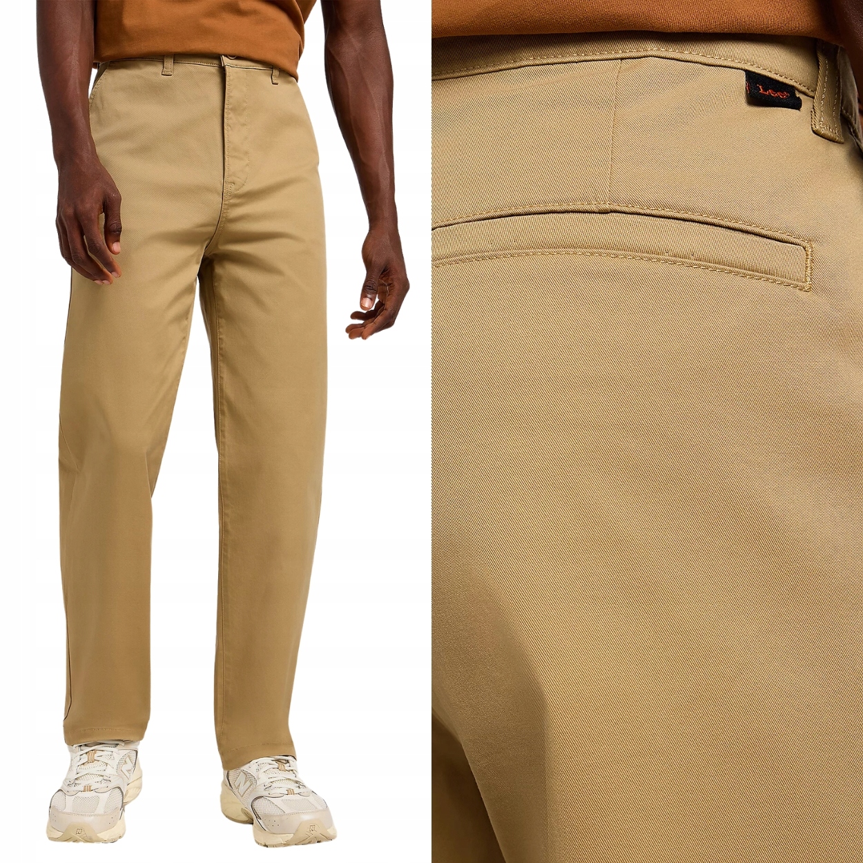 Lee Relaxed Chino Clay volné bavlněné látkové kalhoty chinosy W33 L32