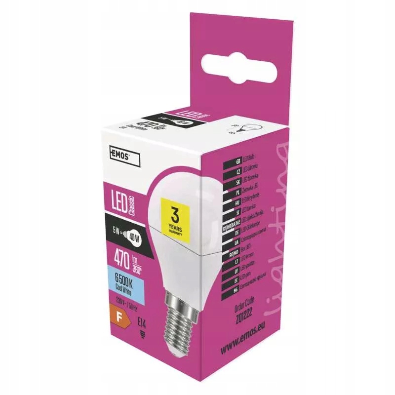 

Emos Żarówka Led Classic 6W E14 zimna biel ZQ1222