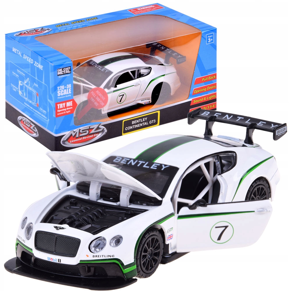 

Sportowe auto Bentley 1:32 światło dźwięk ZA3142