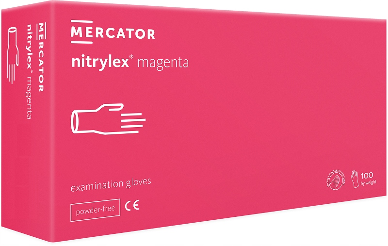 NITRYLEX MAGENTA перчатки роз. S Нитрил