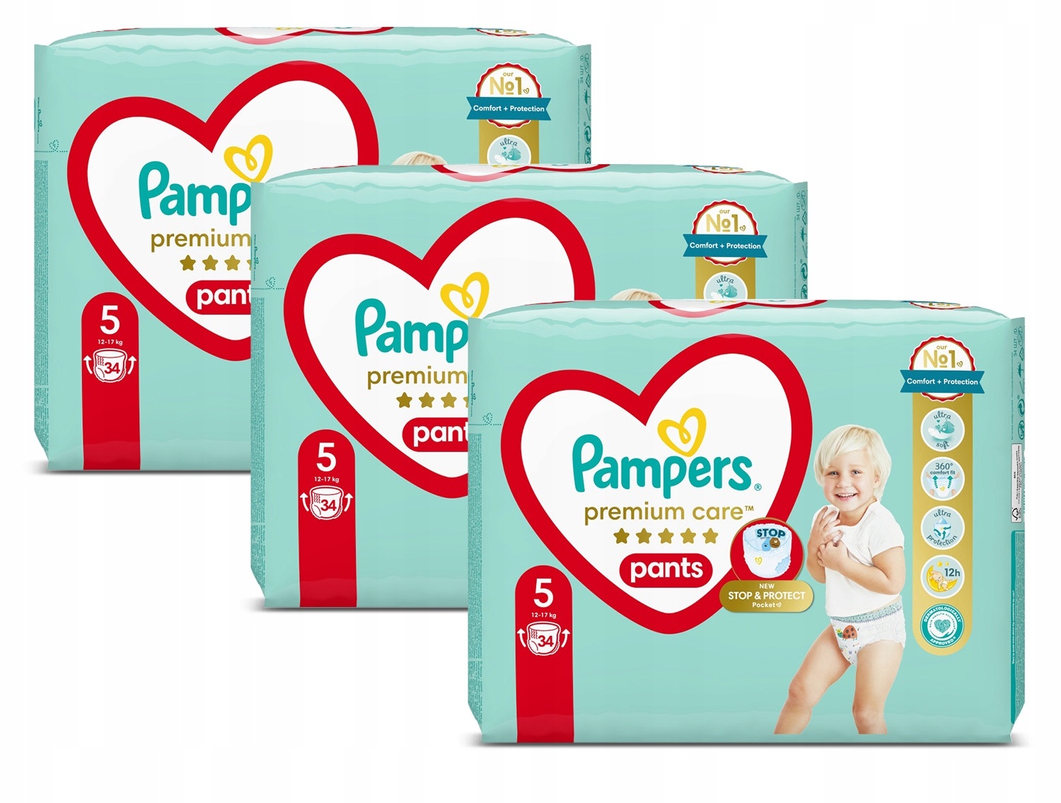 Pampers Premium Care Pants rozmiar 5 pieluchomajtki pieluszki 102szt