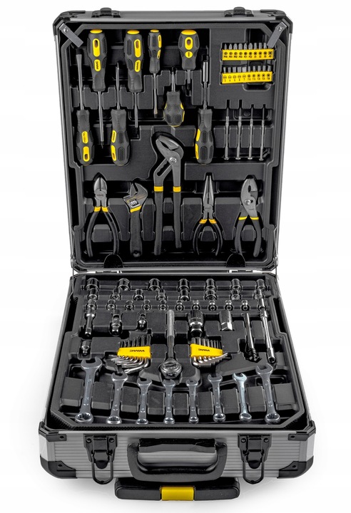 WALIZKA NARZĘDZIOWA ZESTAW NARZĘDZI BITY NASADKI MŁOTEK KÓŁKA Mobilna PRO Liczba elementów w zestawie 186