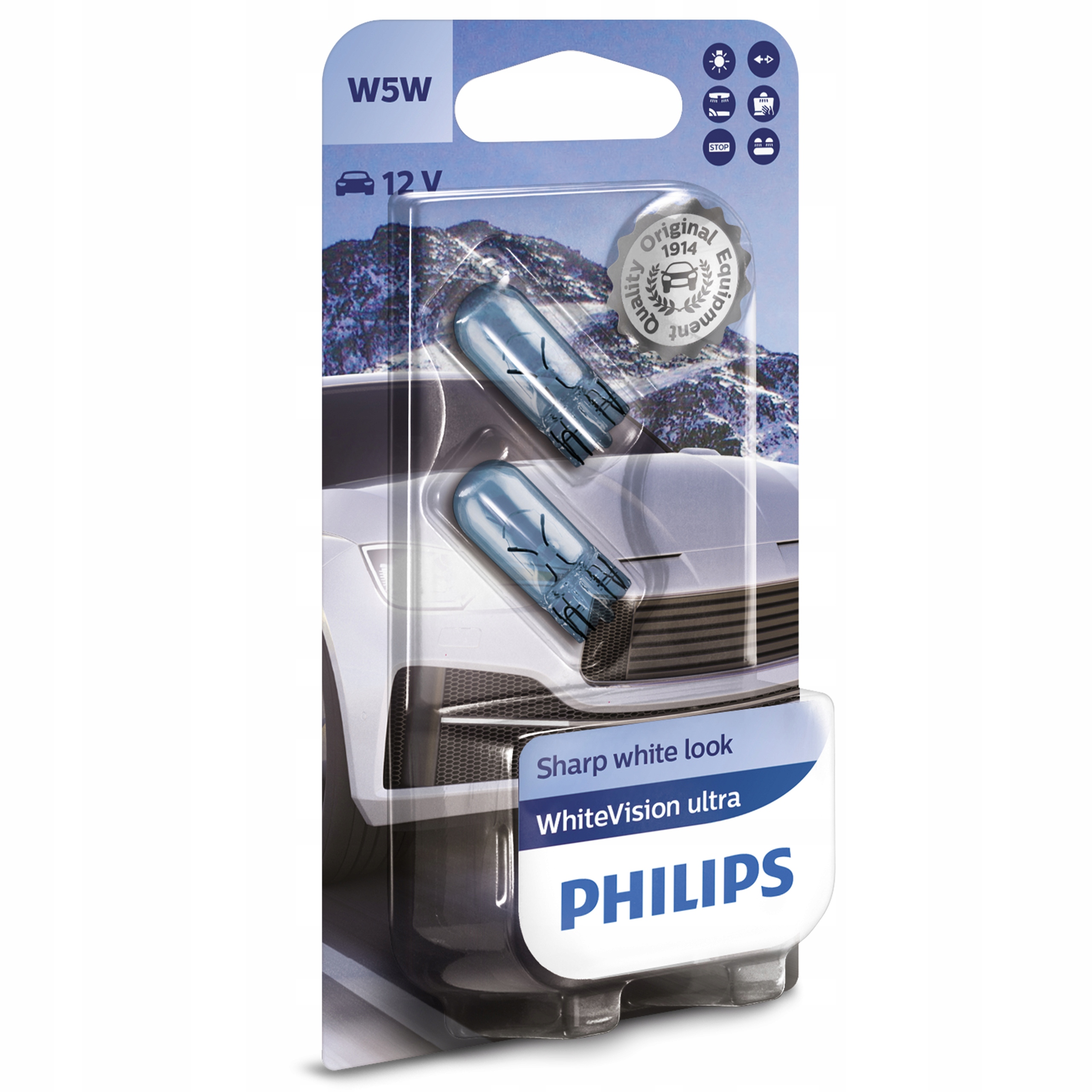 Philips Żarówka W5W White Vision Ultra 4200K +60% 12961WVUB2 za 14