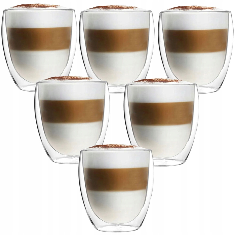 

Szklanki Termiczne 250ML Do Kawy Latte Zestaw 6SZT