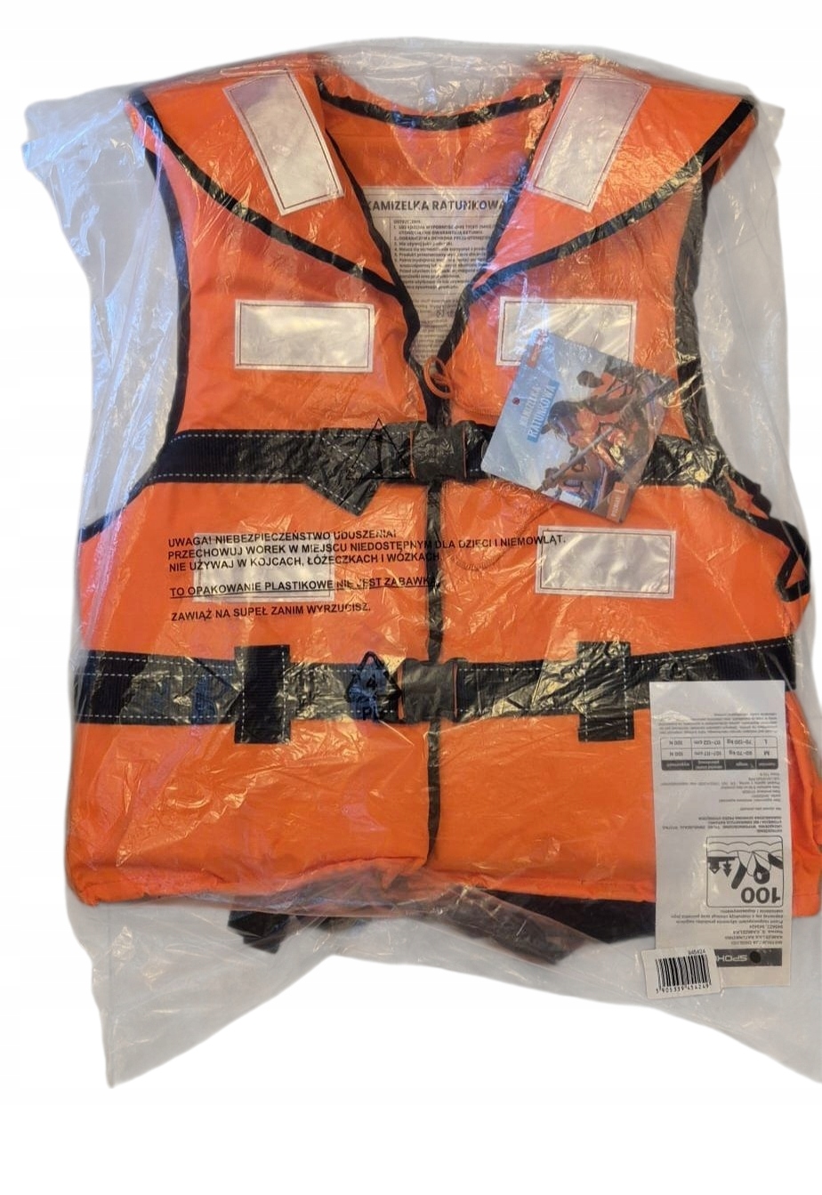 Spokey Kamizelka Ratunkowa Kapok ”s ” 30-40 kg Pomarańczowa z Kołnierzem