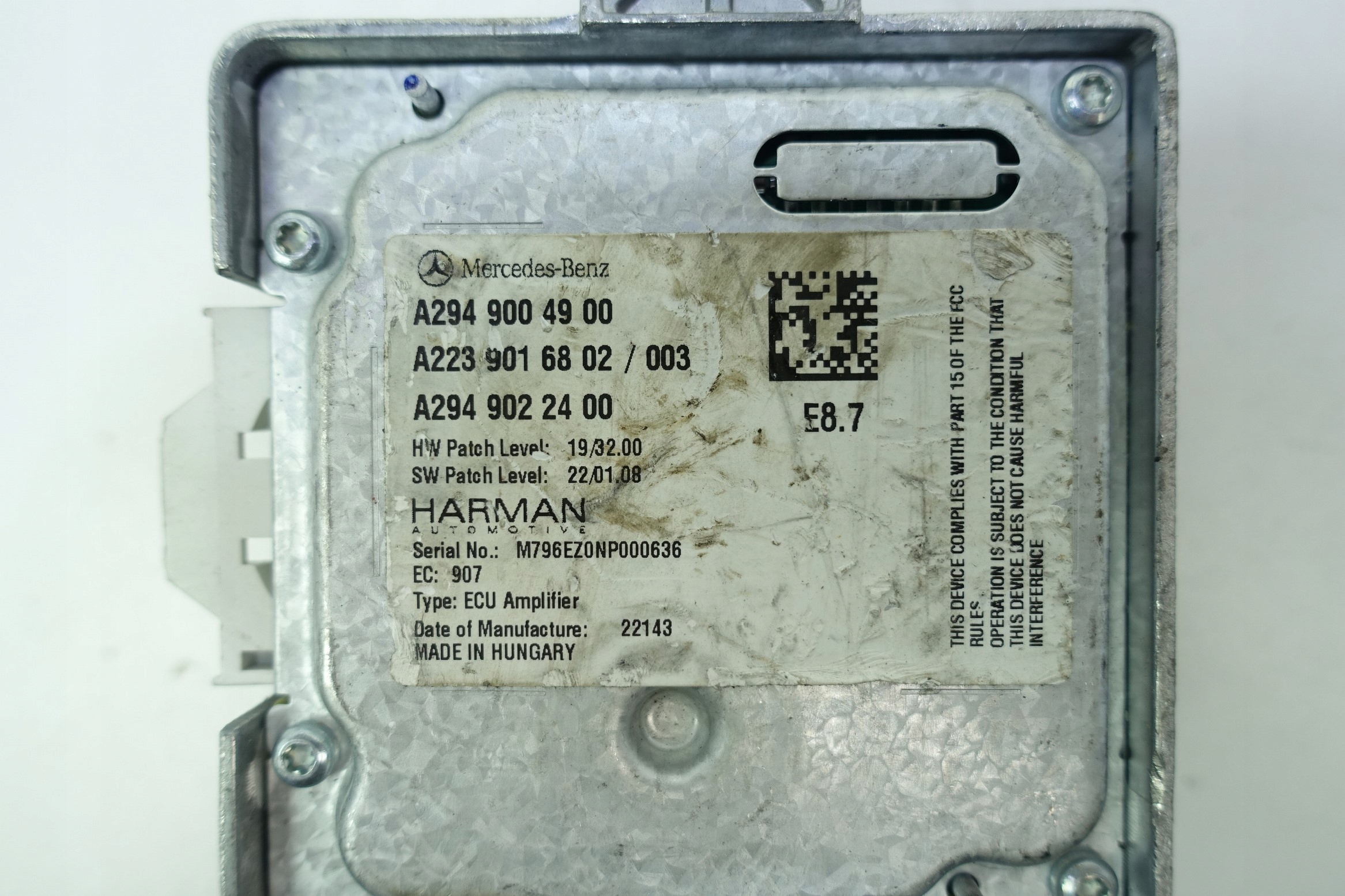 amplifier HARMAN MERCEDES W223 W447 A2949004900