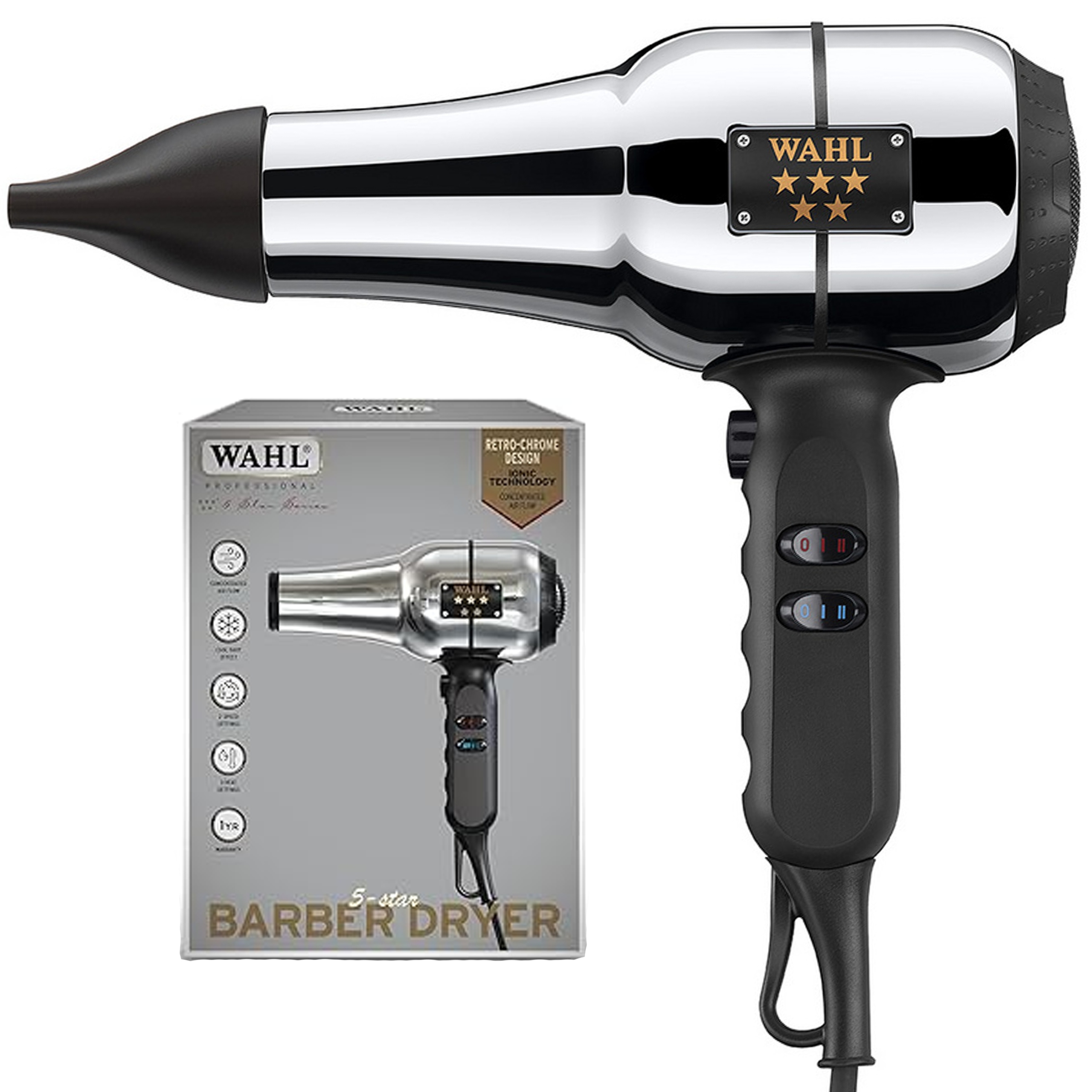 Wahl Barber Dryer 5* Metal Retro Profesjonalna Suszarka do włosów 2200W