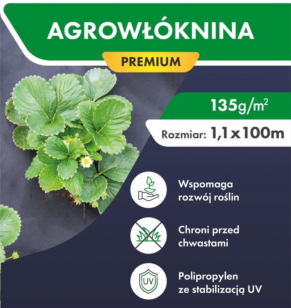 Mocná Agrotextília Proti Burine Podložka 1,1 x 100 m 135 g/m² Čierna Agrotextília P