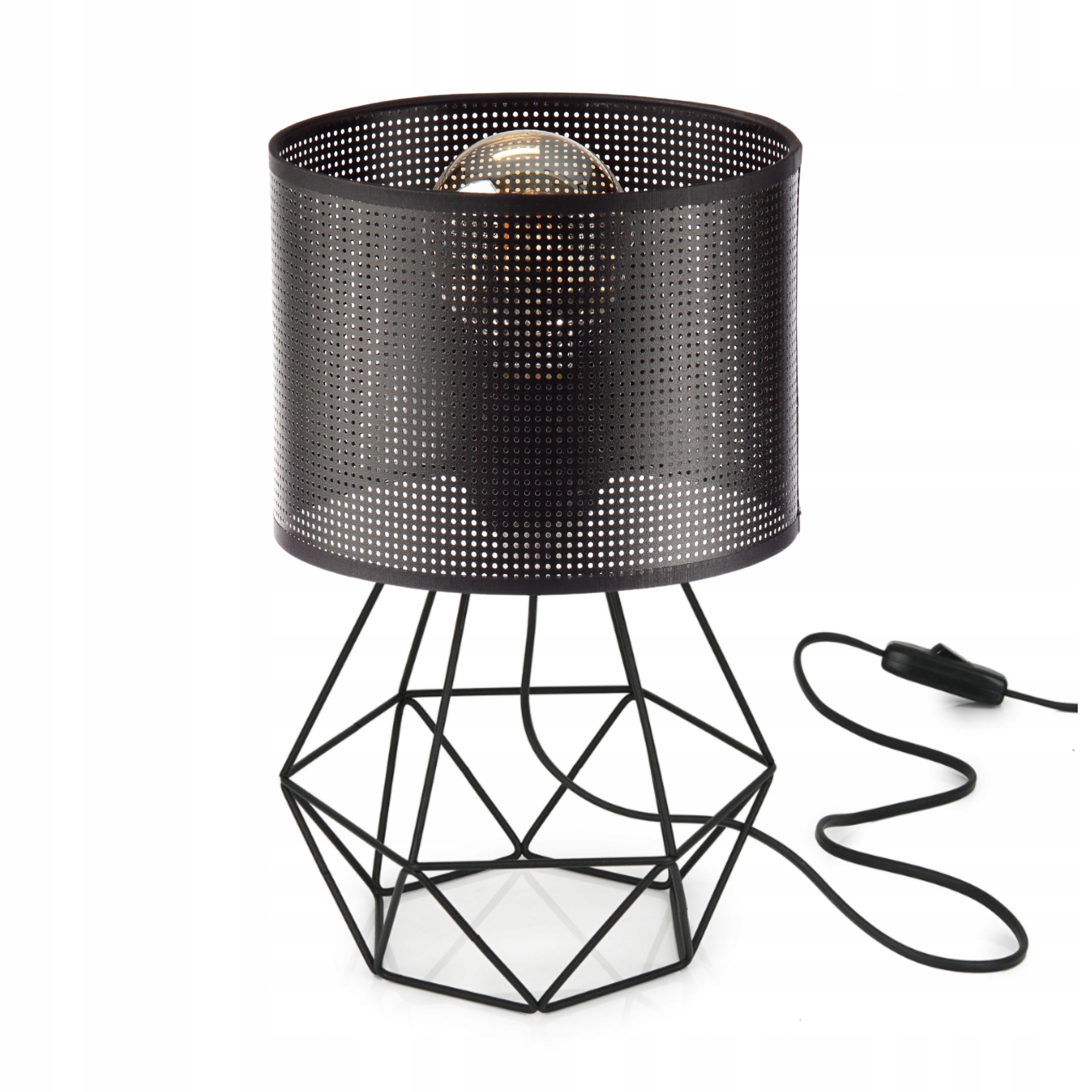 Noční Lampa Stolní Stínidlo S Loftovými Dírkami Černá Led Lampička Polsko