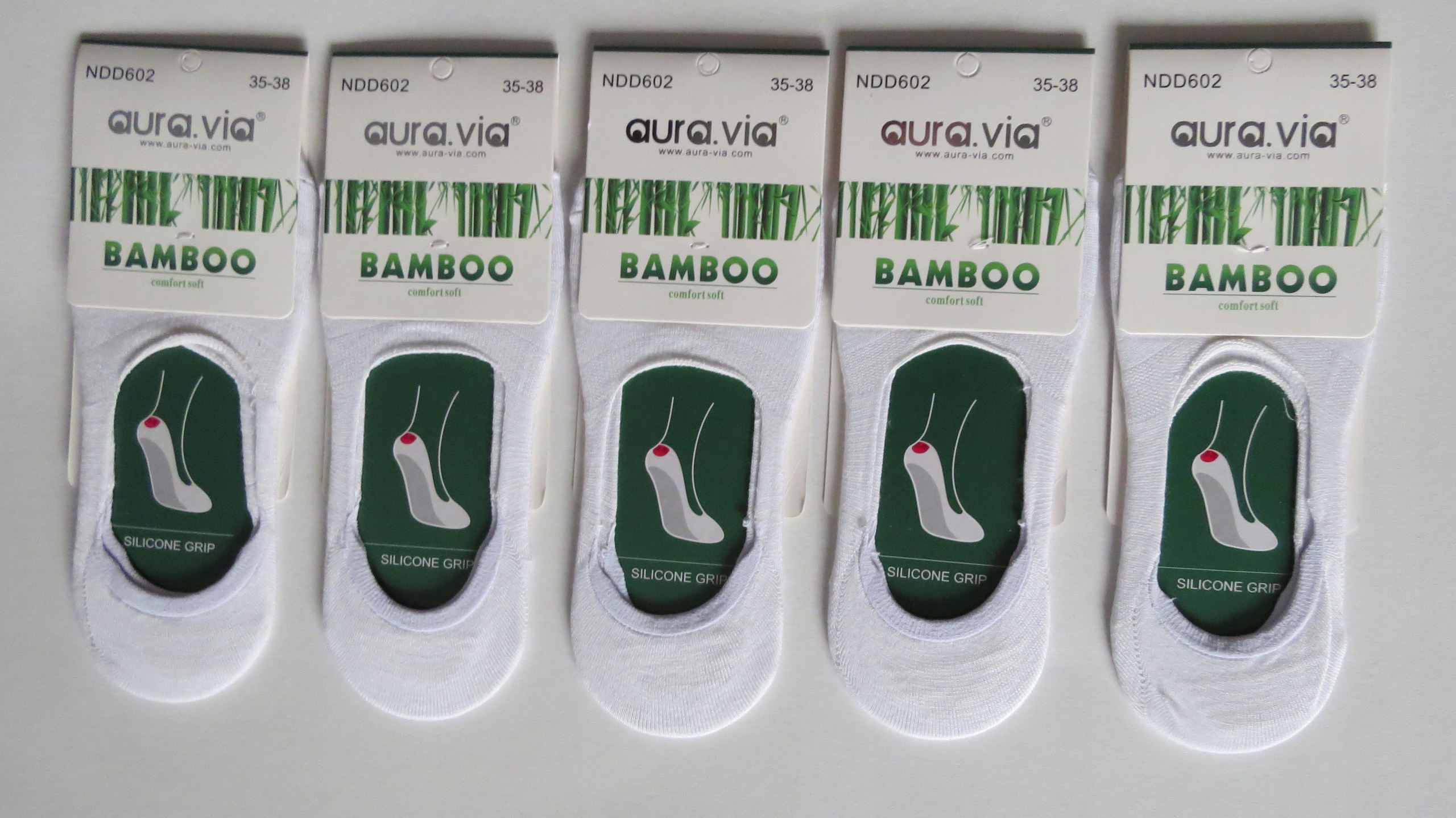 

5-PAR Stopki Skarpety Bambusowe Z Silikonem 35-38