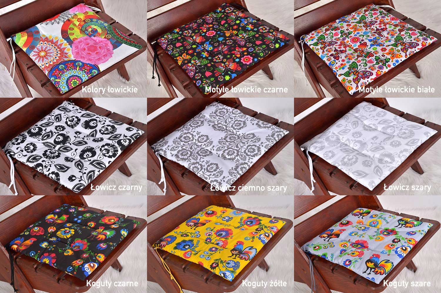 WIĄZANA PODUSZKA NA KRZESŁO TARAS 45x45 WZORY Długość poduszki 45 cm