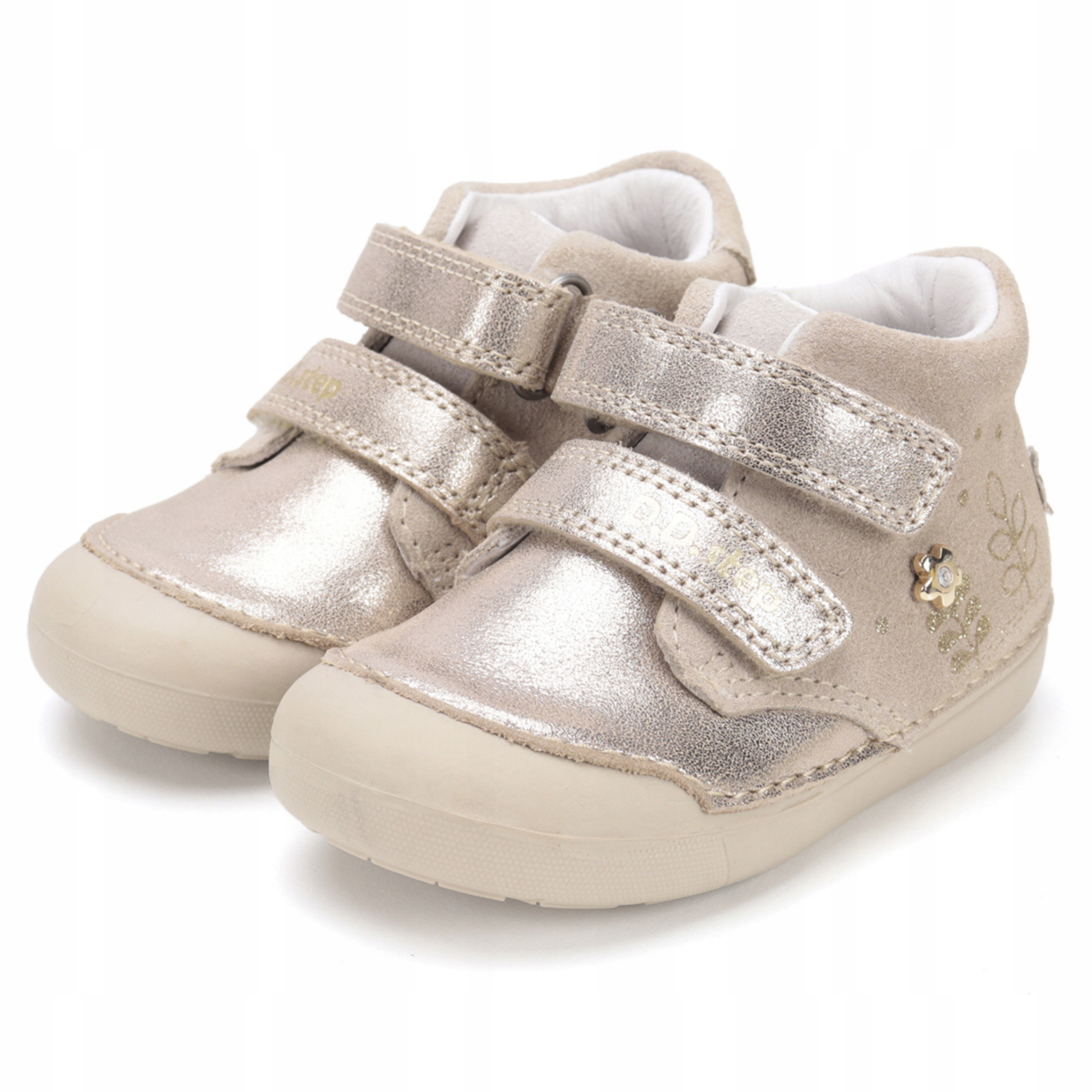 D.D Step S066-52842 Buty Trzewiki Dziecięce Skórzane Champagne Beżowe R 24