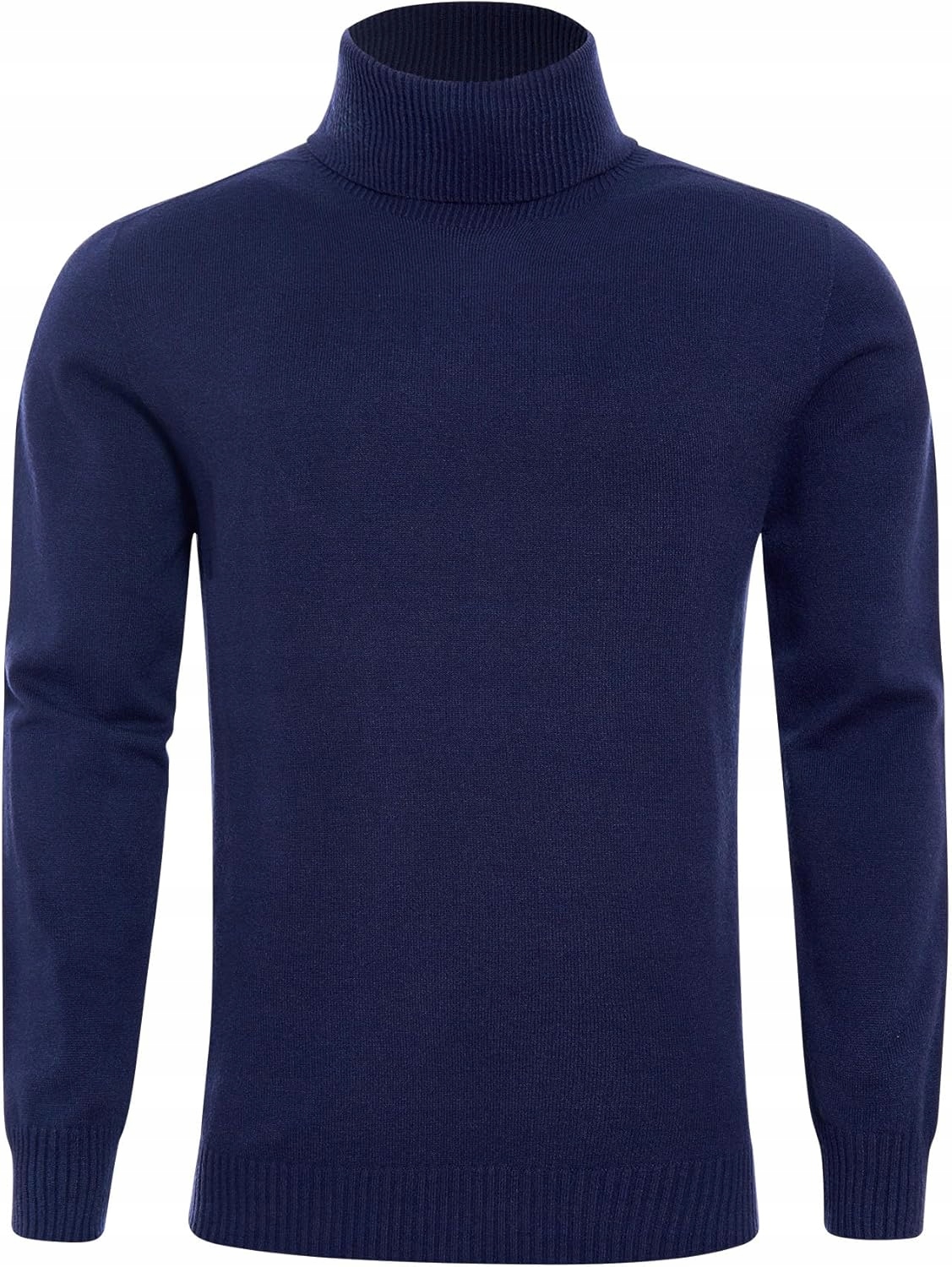 Dancinova Golf Pánský svetr s golfem Pletený Měkký Teplý Tmavě modrý M